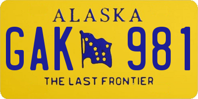 AK license plate GAK981