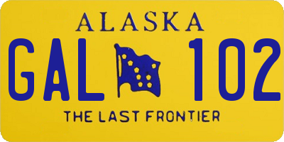 AK license plate GAL102