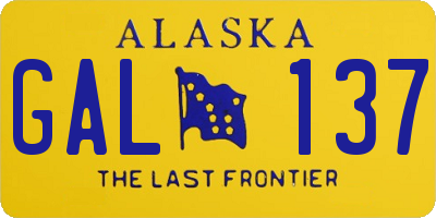 AK license plate GAL137
