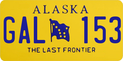 AK license plate GAL153