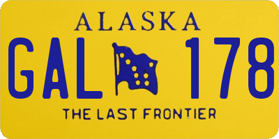 AK license plate GAL178