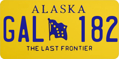 AK license plate GAL182