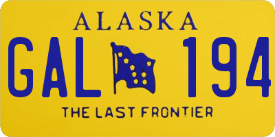 AK license plate GAL194