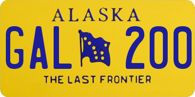 AK license plate GAL200