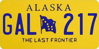 AK license plate GAL217