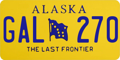 AK license plate GAL270