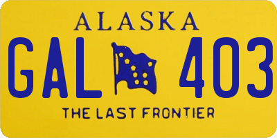 AK license plate GAL403
