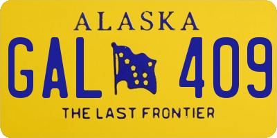 AK license plate GAL409