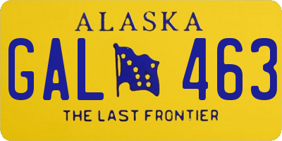 AK license plate GAL463