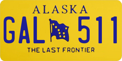 AK license plate GAL511