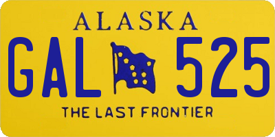 AK license plate GAL525