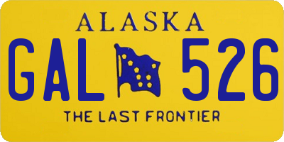 AK license plate GAL526