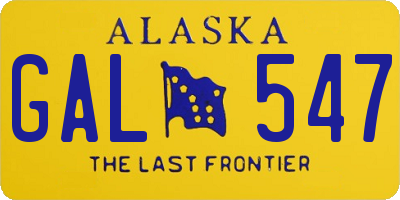 AK license plate GAL547