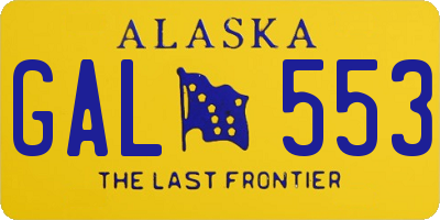 AK license plate GAL553