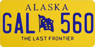 AK license plate GAL560