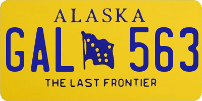 AK license plate GAL563