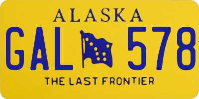 AK license plate GAL578