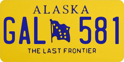 AK license plate GAL581
