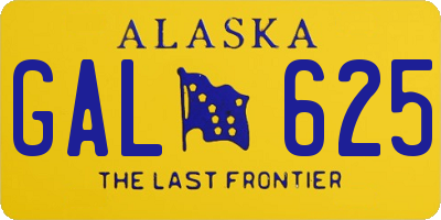 AK license plate GAL625