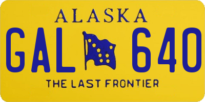 AK license plate GAL640