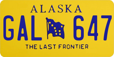 AK license plate GAL647