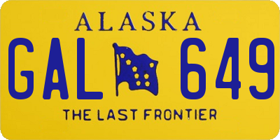 AK license plate GAL649