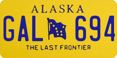AK license plate GAL694