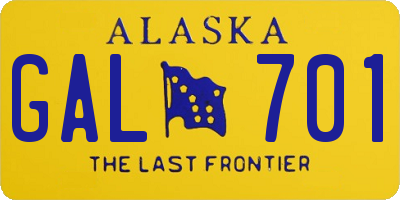 AK license plate GAL701