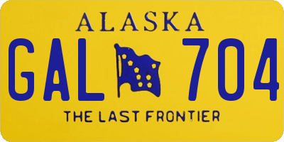 AK license plate GAL704