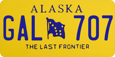 AK license plate GAL707