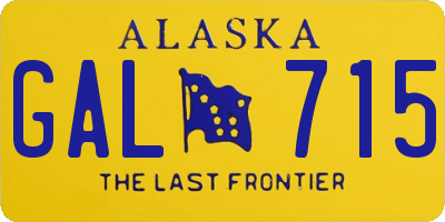 AK license plate GAL715