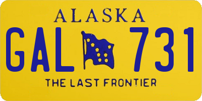AK license plate GAL731