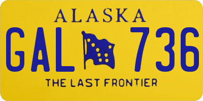 AK license plate GAL736