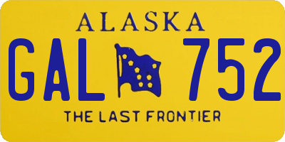 AK license plate GAL752
