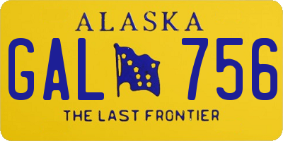 AK license plate GAL756