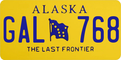 AK license plate GAL768