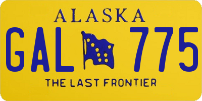 AK license plate GAL775