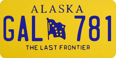 AK license plate GAL781