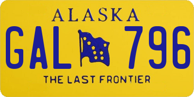 AK license plate GAL796