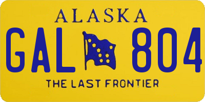 AK license plate GAL804
