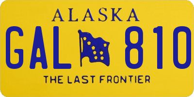 AK license plate GAL810