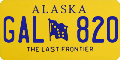 AK license plate GAL820