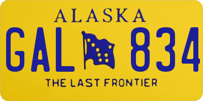 AK license plate GAL834