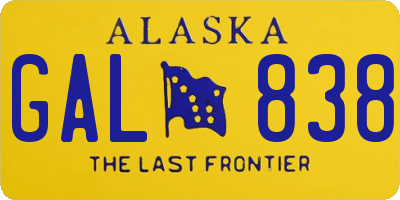 AK license plate GAL838