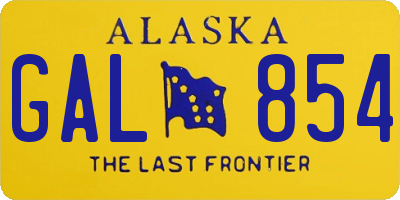 AK license plate GAL854