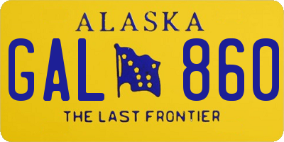 AK license plate GAL860