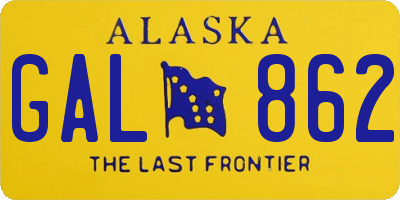 AK license plate GAL862