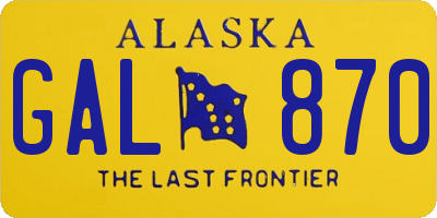 AK license plate GAL870