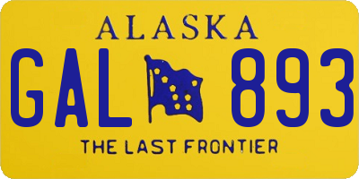 AK license plate GAL893