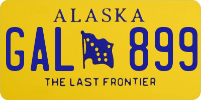 AK license plate GAL899